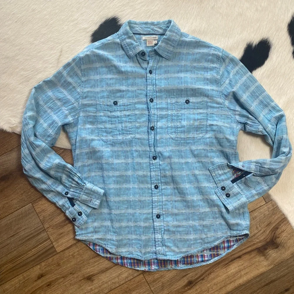 Carbon2Cobalt Men's Long Sleeve Sea Change Plaid Shirt - Picture 2 of 8